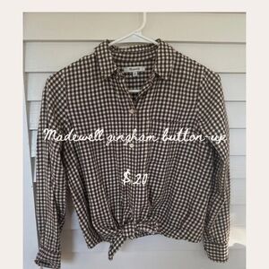 Madewell Brown Gingham Button-Up Shirt